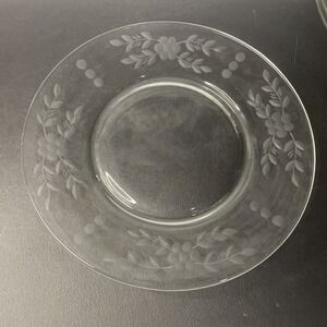 Anchor Hocking Clear Glass Cut Luncheon Plates Set Of 2. Dessert Or Appetizer